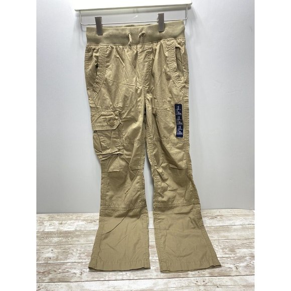 Gap Kids Boys Drawstring Tan Khaki Cargo Pants - Size 8, New - Picture 3 of 11
